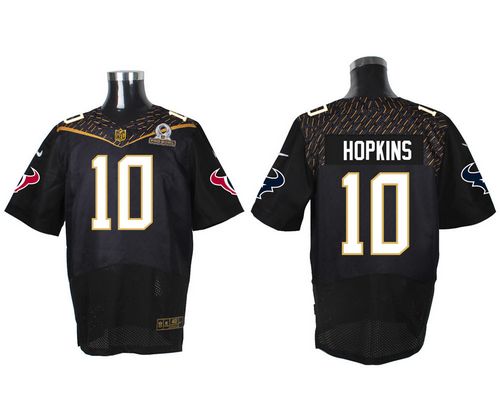 Nike Texans #10 DeAndre Hopkins Black 2016 Pro Bowl Men's Stitched NFL Elite Jersey - Click Image to Close